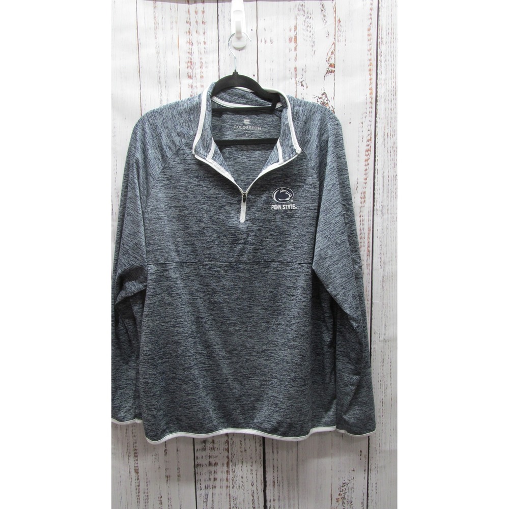 Penn State Nittany Lions Colosseum Gray Pullover 1/4 Zip Long Sleeve Men's Large